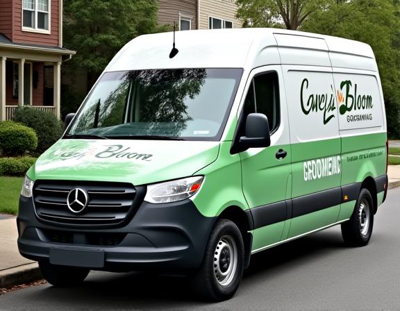Furgoneta de grooming móvil de CanelaBloom equipada profesionalmente